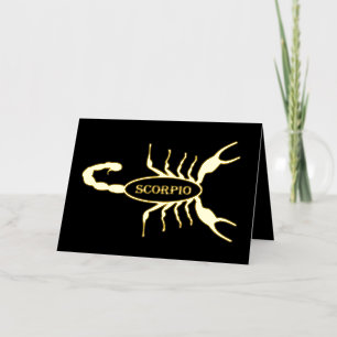 Carte De Vacances Métallisée Scorpio Black Scorpion Star Sign Custom Anniversai