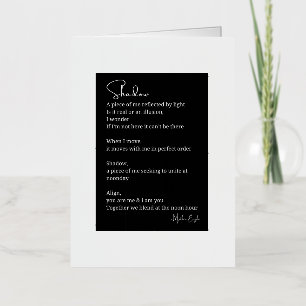 Carte De Vacances Métallisée Shadow Self Love Encouragement poème inspiré