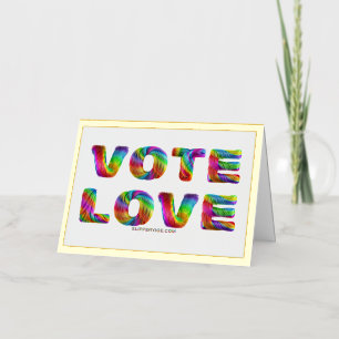 Carte De Vacances Métallisée SlipperyJoe vote amour égalité fourrure de couleur