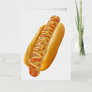 Carte De Vacances Métallisée SlipperyJoe's hot dog ambiance estivale BBQ niché 