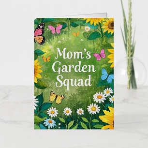 Carte De Vacances Métallisée Sunflower Mère's Day Garden Squad