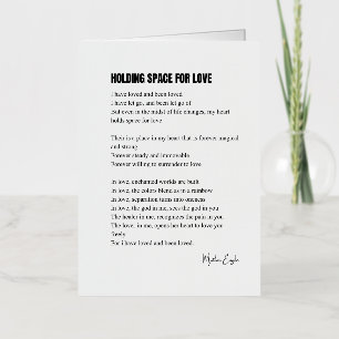 Carte De Vacances Métallisée Tenir un espace pour un poème d'amour