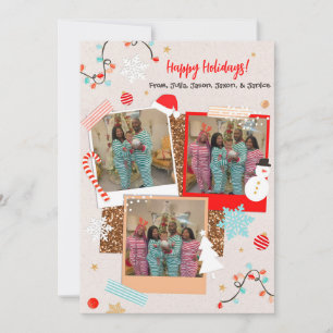 Carte de vacances mignonne avec trois photos