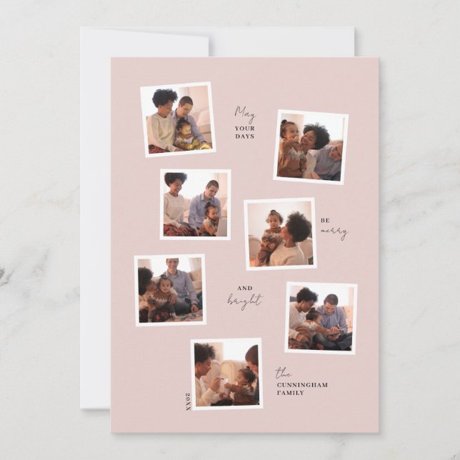 Carte de vacances minimale à sept photos (Devant)