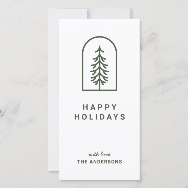 Carte de vacances minimale simple en arc avec pin (Devant)