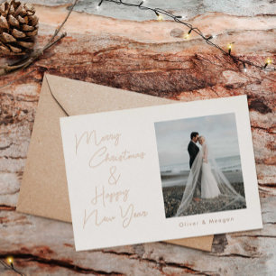 Carte de vacances minimaliste de Noël Foil Script