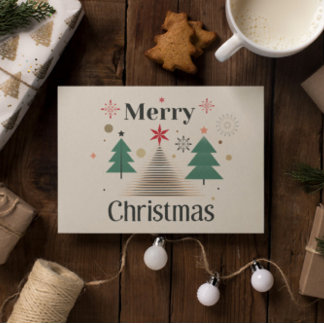 Carte de vacances minimaliste de Noël moderne