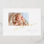 Carte de vacances minimaliste Foil Sparkly<br><div class="desc">Ce design minimaliste comprend une photo et une feuille de papier d'aluminium autour de l'accueil. Autres couleurs et salutations disponibles sur demande.</div>