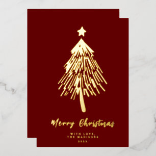 Carte de vacances minimaliste Joyeux Arbre de Noël