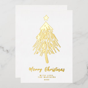 Carte de vacances minimaliste Joyeux Arbre de Noël