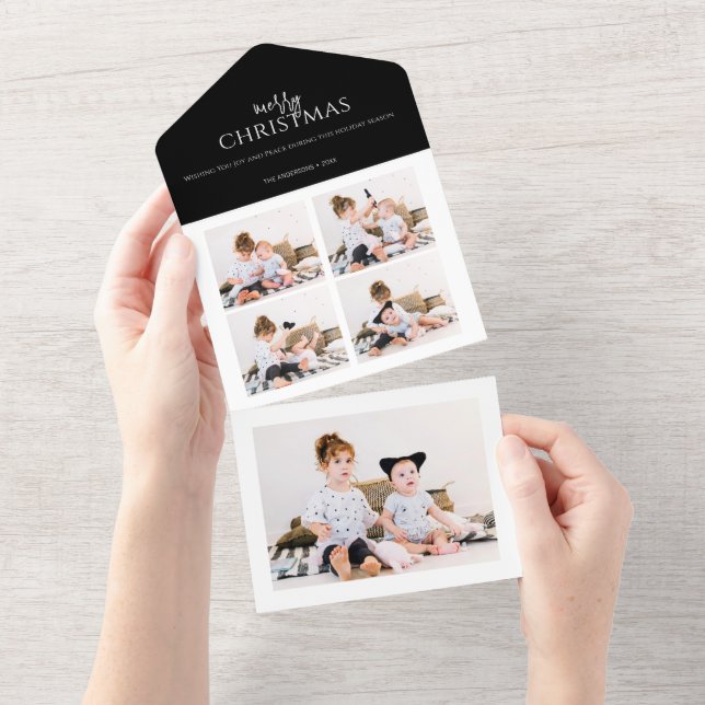 Carte de vacances minimaliste Joyeux Noël Tri-Fold (Déchirure)