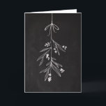 Carte de vacances Mistletoe Chalkboard Art<br><div class="desc">Dessinée à la main avec une fine craie,  cette carte Mistletoe est une façon élégante d'envoyer votre salutation à vos amis et votre famille en cette période de vacances.</div>
