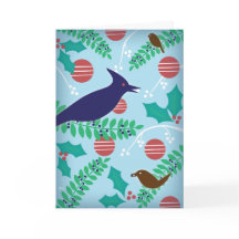 Carte de vacances moderne Blue Jay Happy
