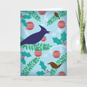 Carte de vacances moderne Blue Jay Happy