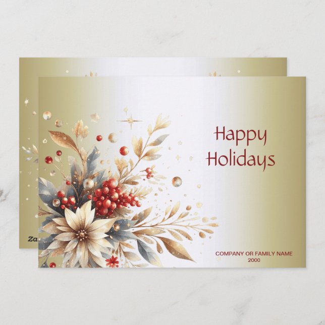 Carte de vacances moderne Fleurs de vacances (Devant / Derrière)