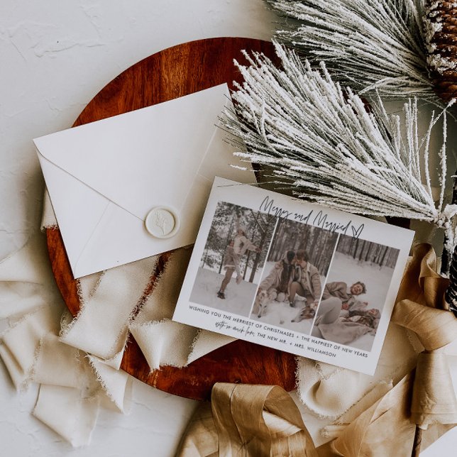 Carte de vacances moderne mariée et mariée (Créateur téléchargé)