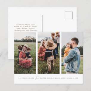 Carte de vacances moderne minimaliste avec 3 photo