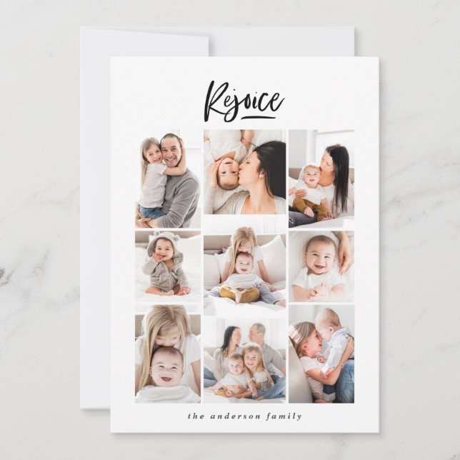 carte de vacances moderne multi-photo famille (Devant)