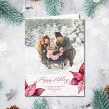 Carte de vacances moderne Red Floral