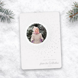 Carte de vacances moderne Snowy Winter Foil