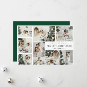 Carte de vacances moderne verte avec grille multi-