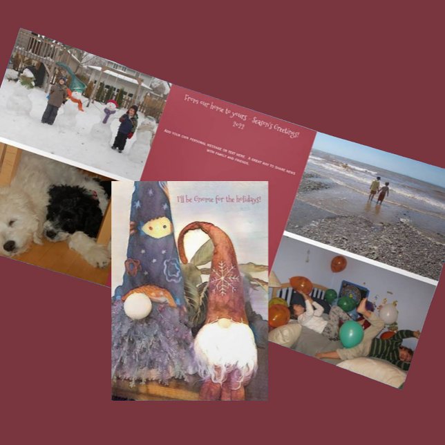 Carte de vacances modifiable Gnome for Holidays (Créateur téléchargé)