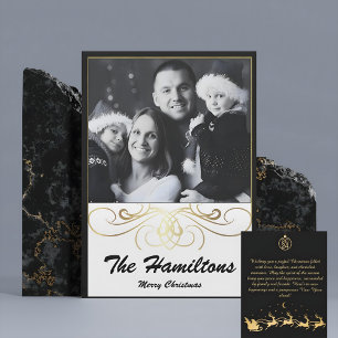 Carte de vacances Monochrome Elegance noir et blan