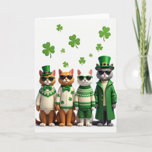 Carte de vacances motif chats Shamrock