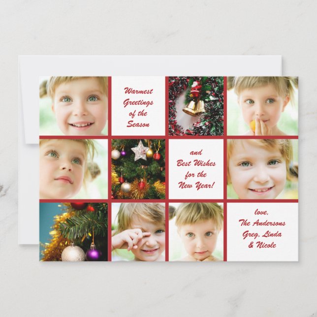 Carte de vacances Noël 9 photos (Devant)