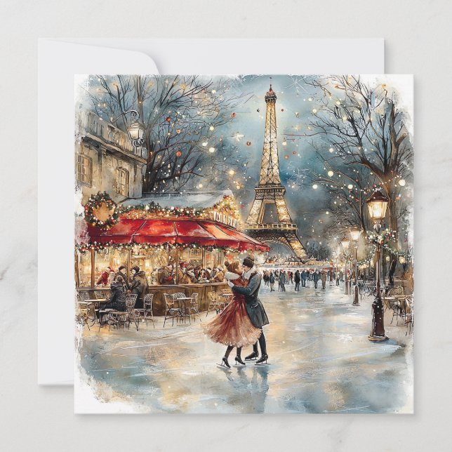 Carte de vacances Noël à Paris (Devant)