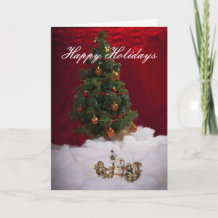 Carte de vacances Noël Arbre et Snowman Caroler