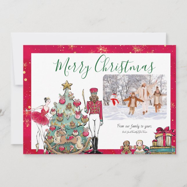 Carte de vacances Noël ballet Casse-Noisette à pla (Devant)