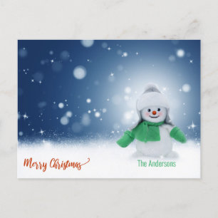 Carte de vacances Noël blanc Funky Snowman