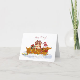 Carte de vacances Noël Dachshund