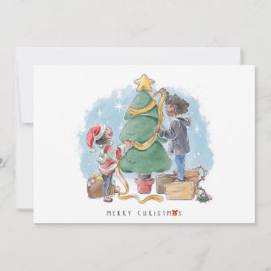 Carte de vacances Noël de l'arbre de Noël décorée 
