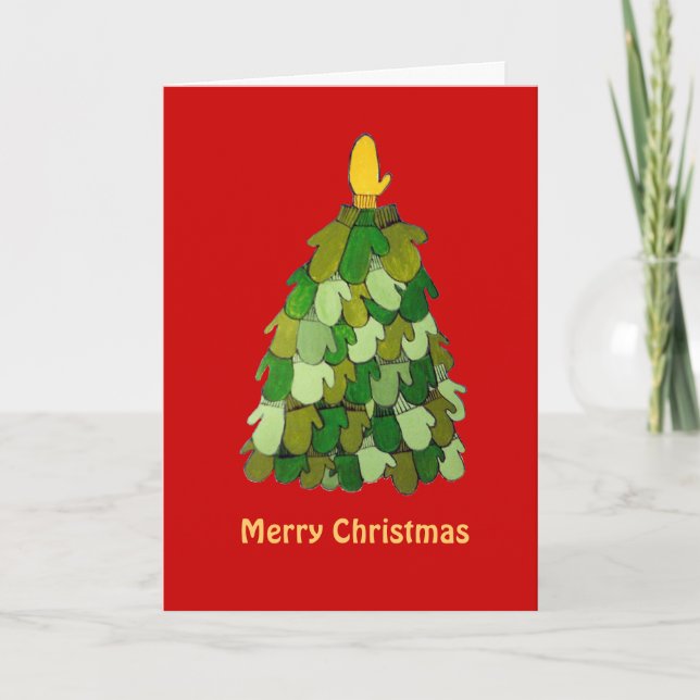 Carte de vacances Noël Mittens (Devant)