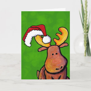 Carte de vacances Noël Moose