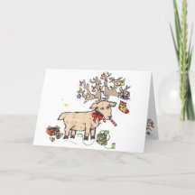 Carte de vacances Noël Moose