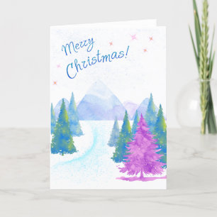 Carte de vacances Noël Paysage