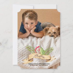 Carte de vacances Noël Ribbon
