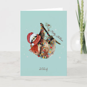 Carte de vacances Noël Sloth