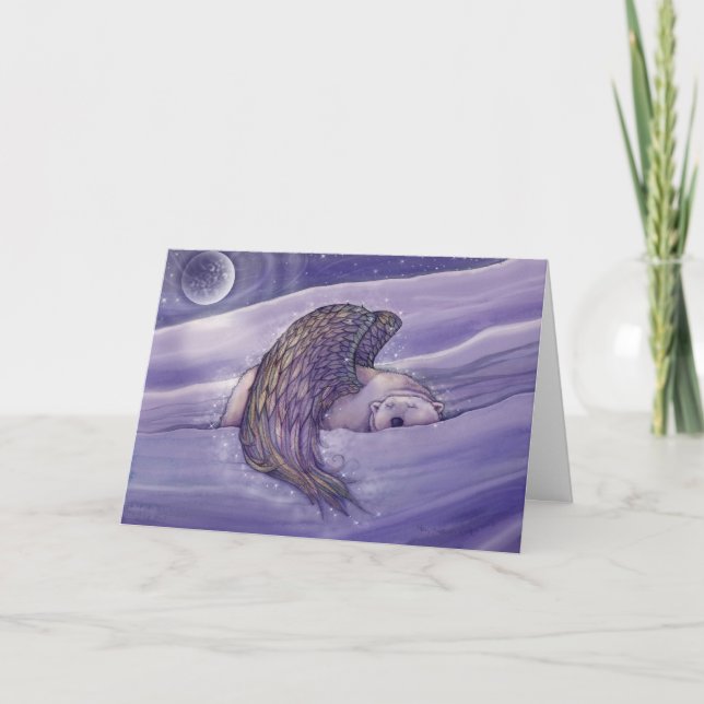 Carte de vacances Ours polaire avec ailes (Devant)