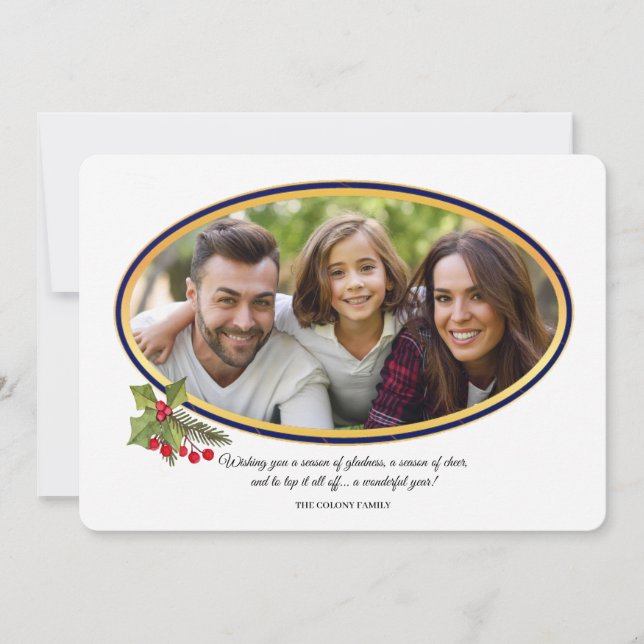 Carte de vacances ovale avec photo (Devant)