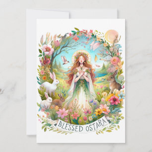 Carte de vacances Pagan Flat Blessé Ostara Witchy