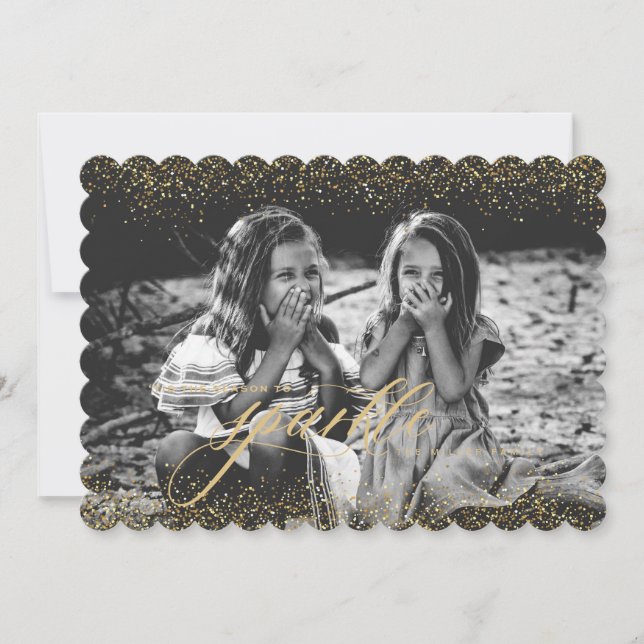 Carte de vacances pailletée pour illuminer les fêt (Devant)