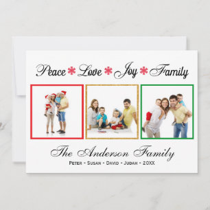 Carte de vacances - Paix Amour Joie Famille