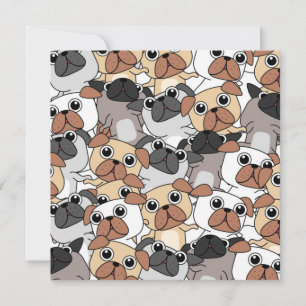 Carte de vacances Party Pugs