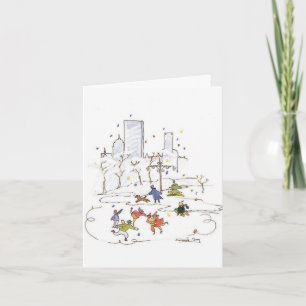 Carte de vacances Patinage Frog Pond