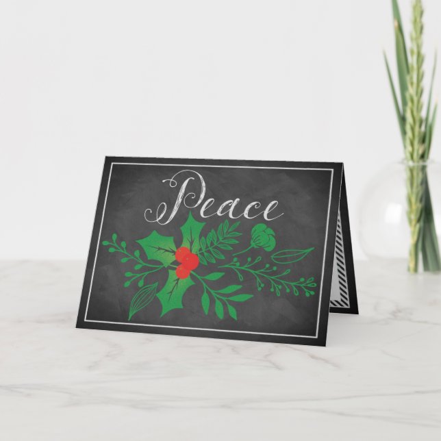 Carte de vacances Peace | Faux Chalkboard (Devant)
