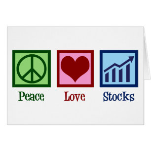 Carte de vacances Peace Love Stocks Broker